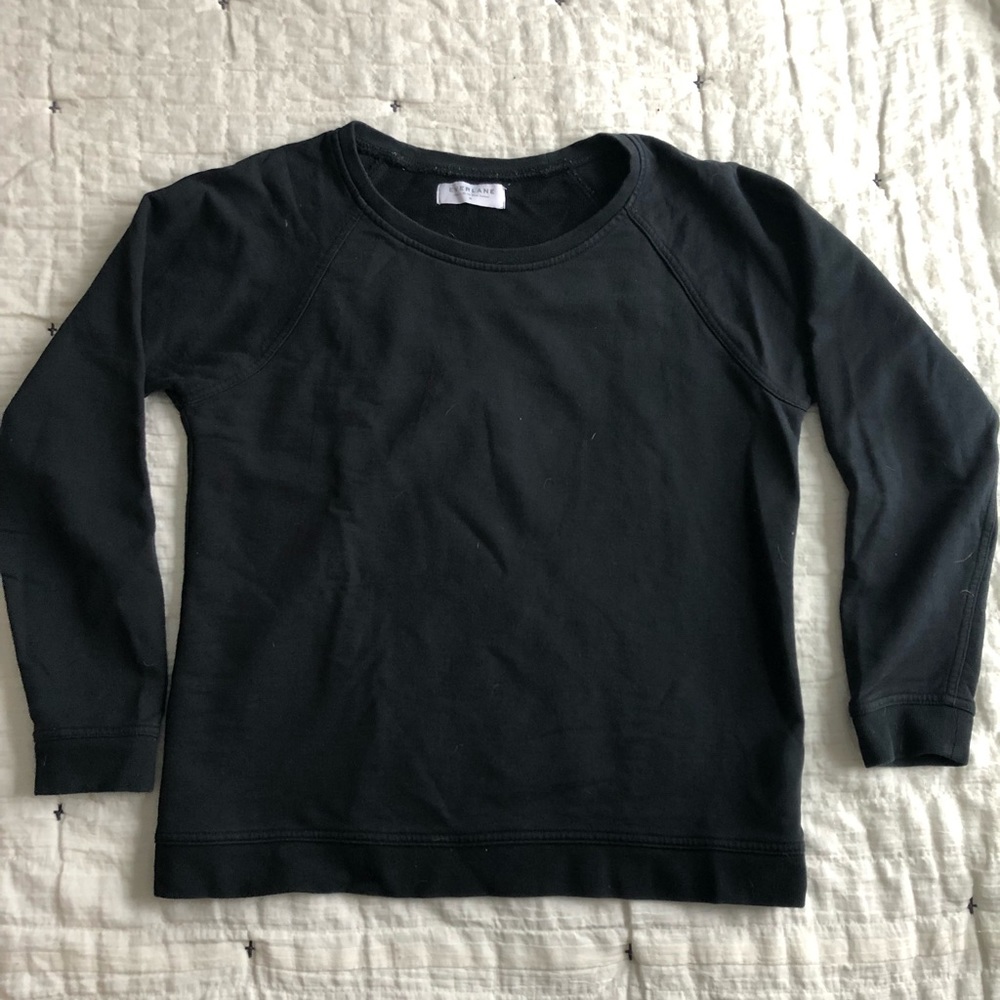 Black Everlane cotton crew neck sweatshirt